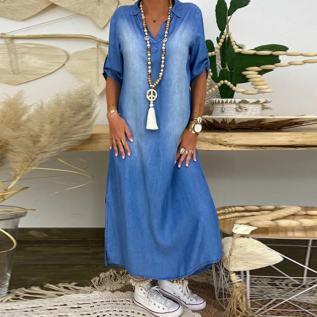 Seren | Long Denim Dress