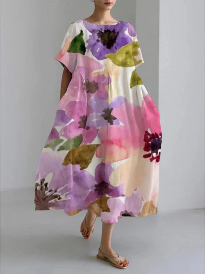 Mireille | Artistic Bloom Midi Dress