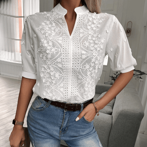 Yanika | Lace V-Neck Blouse