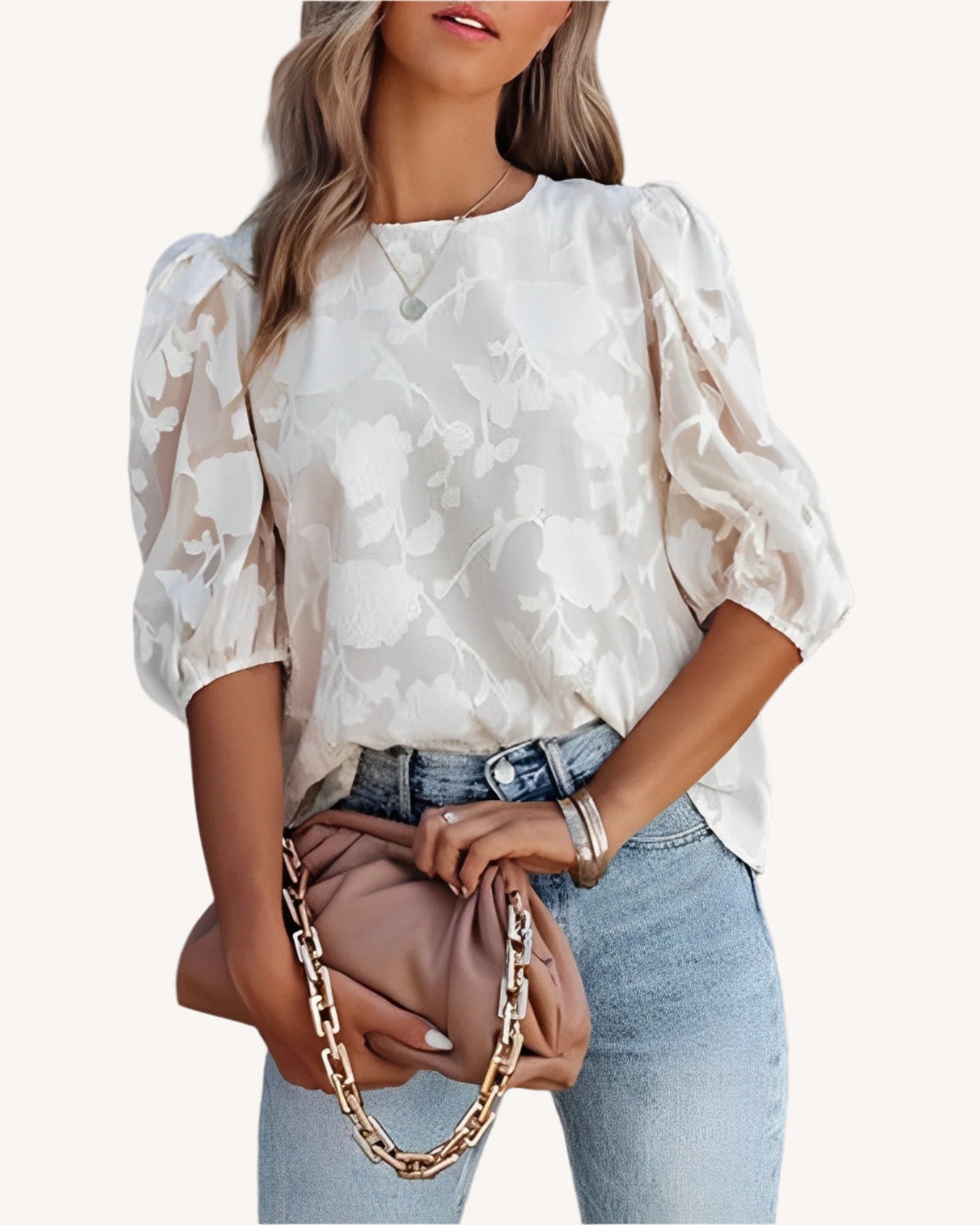 Lauren | Puff Sleeve Chiffon Shirt