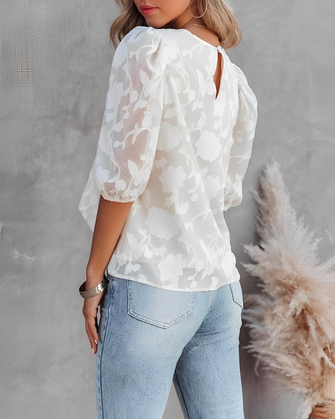Lauren | Puff Sleeve Chiffon Shirt